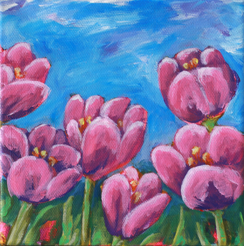 Pink Tulip Painting by Julie Wright