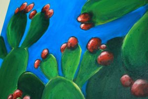 Prickly Pear Cactus Painting