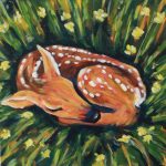 Deer Fawn painting