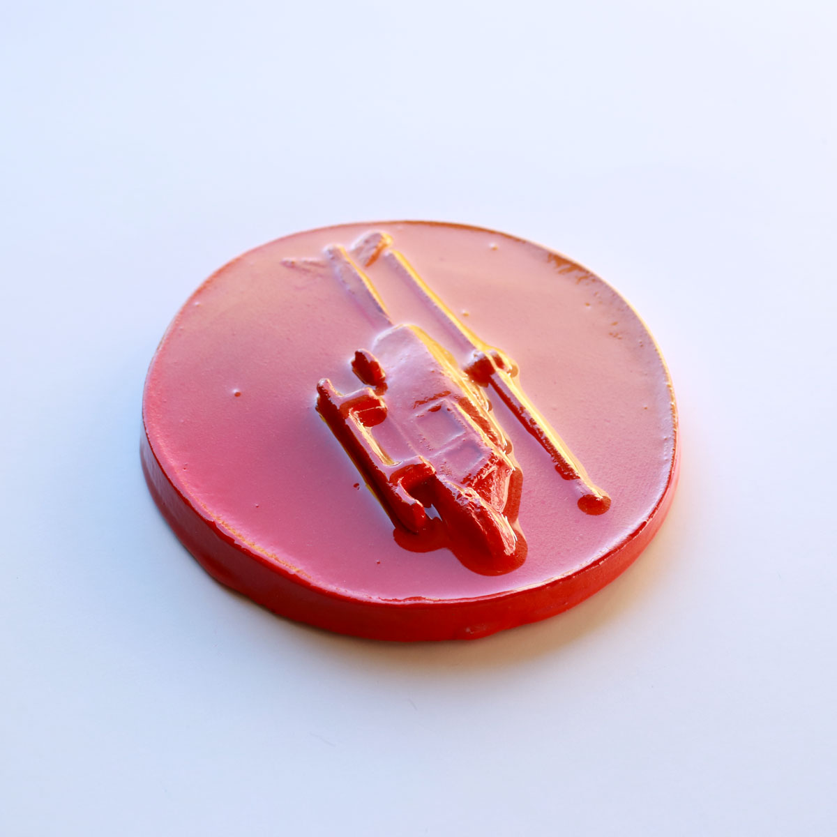 Julie Wright Helicopter Art Plaster Relief