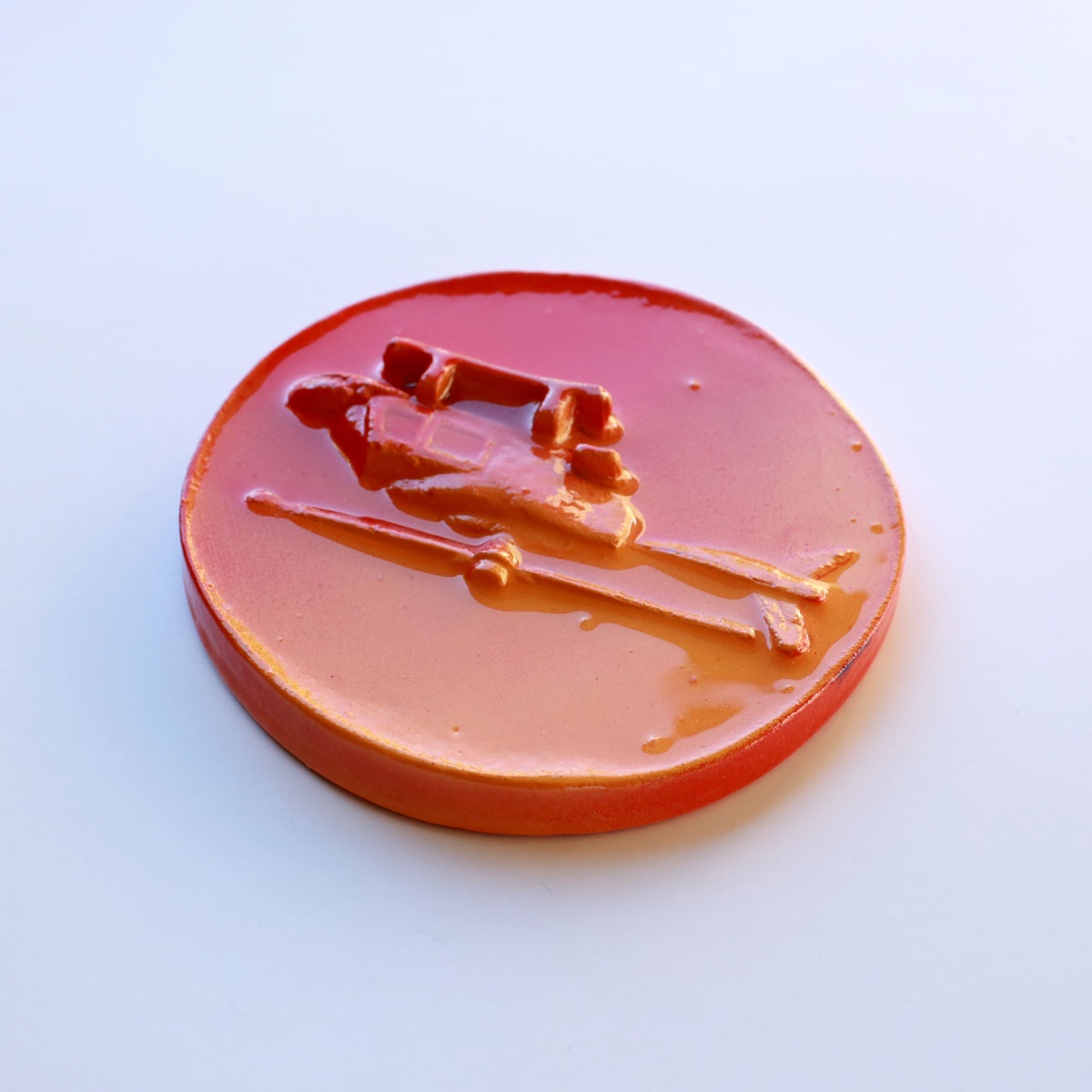 Julie Wright Helicopter Art Plaster Relief